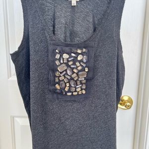 J Crew charcoal grey tank top ,good condition .